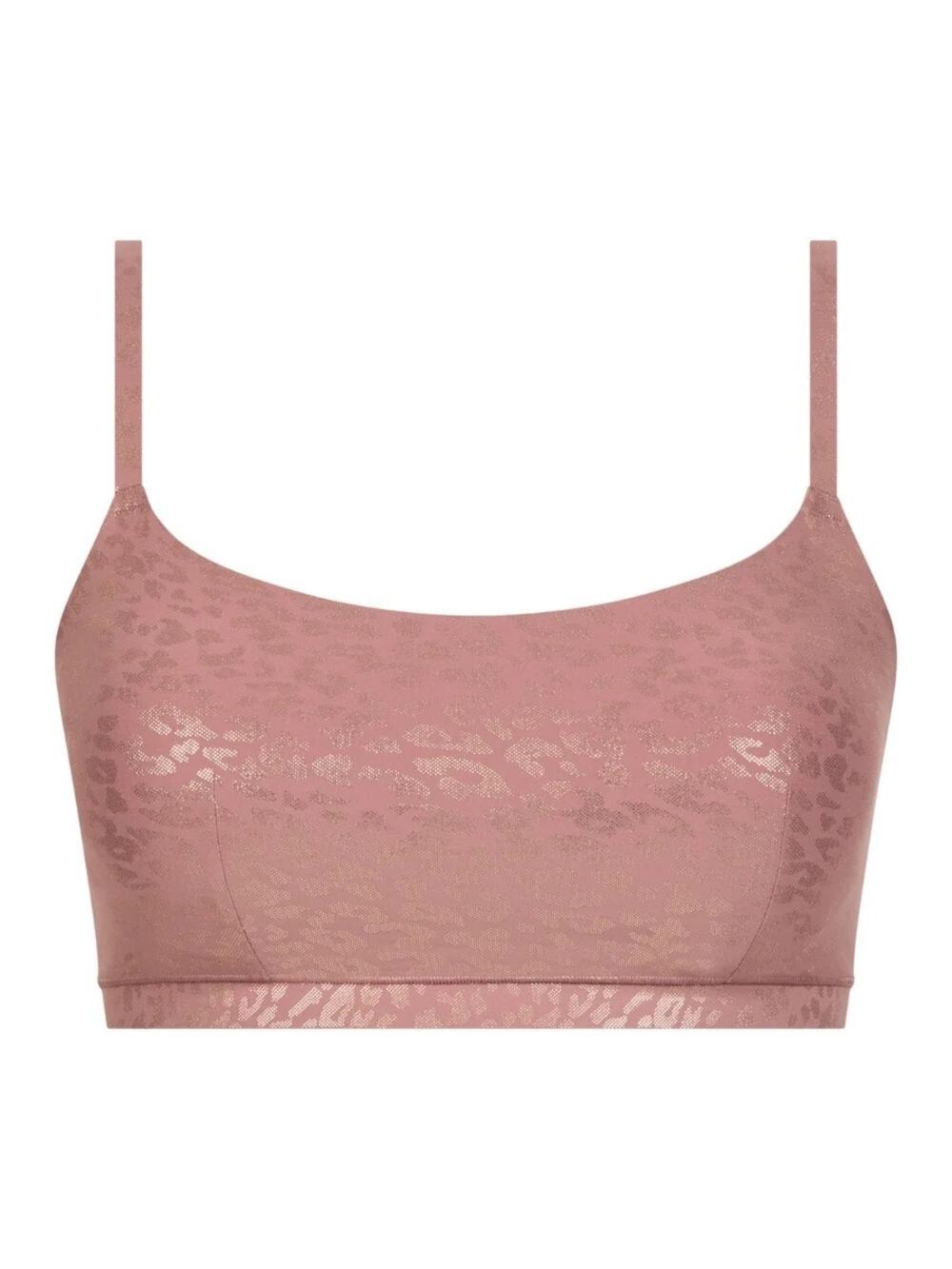 Chantelle $68 Softstretch Jersey Lounge Bra Size XS/S Pink Leo Shimmer